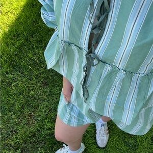 Free People Brunch Babe Top (S) + Boxer Shorts (M)